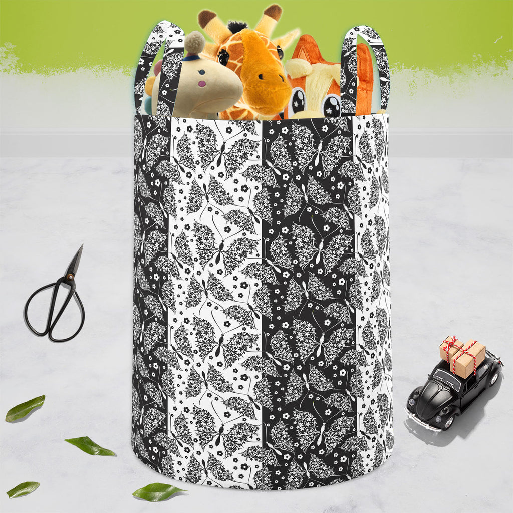 Butterflies & Flowers Foldable Open Storage Bin | Organizer Box, Toy Basket, Shelf Box, Laundry Bag | Canvas Fabric-Storage Bins-STR_BI_CB-IC 5007212 IC 5007212, Abstract Expressionism, Abstracts, Ancient, Art and Paintings, Botanical, Decorative, Digital, Digital Art, Drawing, Floral, Flowers, Graphic, Historical, Illustrations, Medieval, Modern Art, Nature, Paintings, Patterns, Scenic, Seasons, Semi Abstract, Signs, Signs and Symbols, Symbols, Victorian, Vintage, butterflies, foldable, open, storage, bin,