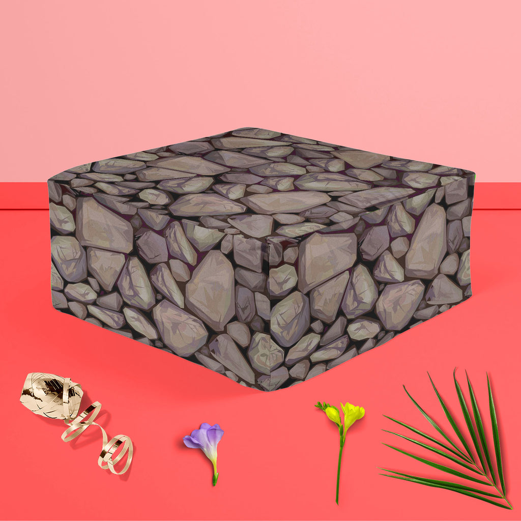 Abstract Art D36 Footstool Footrest Puffy Pouffe Ottoman Bean Bag | Canvas Fabric - Footstools - ArtzFolio.com