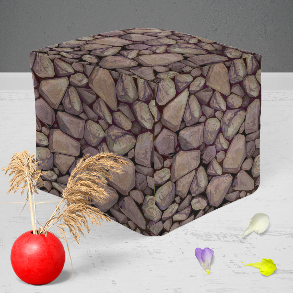 Abstract Art D36 Footstool Footrest Puffy Pouffe Ottoman Bean Bag | Canvas Fabric - Footstools - ArtzFolio.com