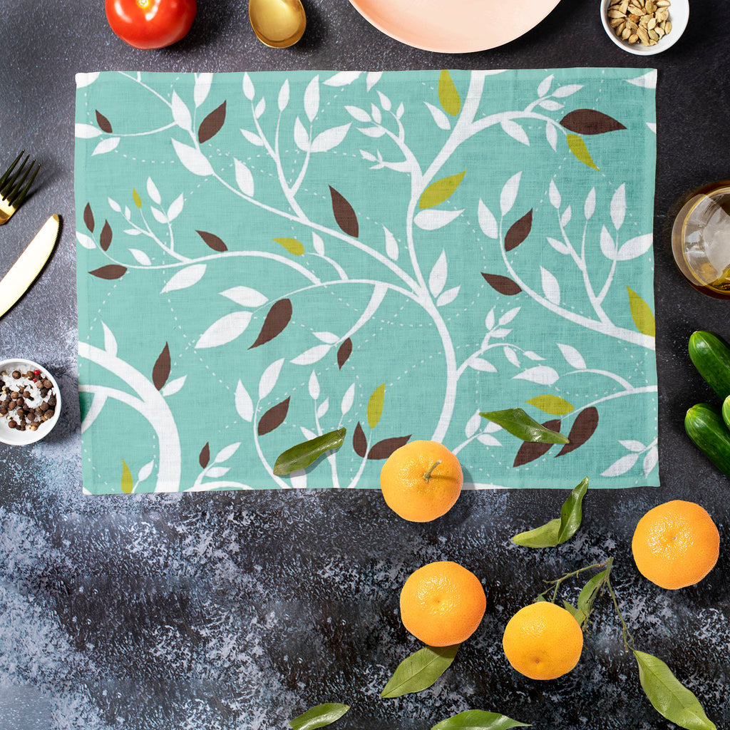 Branches Table Mat Placemat-Table Place Mats Fabric-MAT_TB-IC 5007218 IC 5007218, Abstract Expressionism, Abstracts, Ancient, Art and Paintings, Baroque, Botanical, Decorative, Digital, Digital Art, Floral, Flowers, Graphic, Historical, Illustrations, Medieval, Modern Art, Nature, Paintings, Patterns, Rococo, Scenic, Seasons, Semi Abstract, Signs, Signs and Symbols, Vintage, branches, table, mat, placemat, pattern, abstract, art, background, beautiful, beauty, blue, branch, classical, color, creative, curve