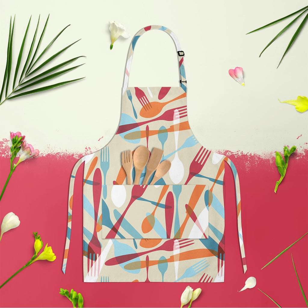 Knife & Spoon Apron | Adjustable, Free Size & Waist Tiebacks-Aprons Neck to Knee-APR_NK_KN-IC 5007219 IC 5007219, Abstract Expressionism, Abstracts, Beverage, Cuisine, Food, Food and Beverage, Food and Drink, Icons, Illustrations, Kitchen, Patterns, Semi Abstract, Signs and Symbols, Symbols, knife, spoon, apron, adjustable, free, size, waist, tiebacks, pattern, bistro, seamless, abstract, background, cafe, card, celebrate, celebration, collection, cook, cooking, cutlery, decoration, dining, dinner, eat, equ