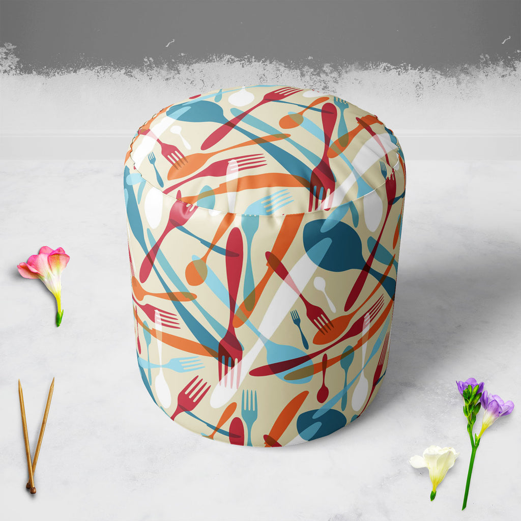 Knife & Spoon Footstool Footrest Puffy Pouffe Ottoman Bean Bag | Canvas Fabric-Footstools-FST_CB_BN-IC 5007219 IC 5007219, Abstract Expressionism, Abstracts, Beverage, Cuisine, Food, Food and Beverage, Food and Drink, Icons, Illustrations, Kitchen, Patterns, Semi Abstract, Signs and Symbols, Symbols, knife, spoon, footstool, footrest, puffy, pouffe, ottoman, bean, bag, canvas, fabric, pattern, bistro, seamless, abstract, background, cafe, card, celebrate, celebration, collection, cook, cooking, cutlery, dec