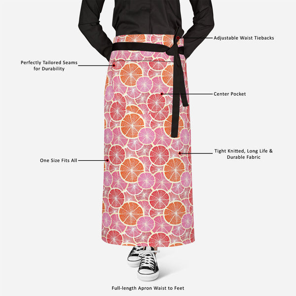 Grapefruit Apron | Adjustable, Free Size & Waist Tiebacks-Aprons Waist to Knee-APR_WS_FT-IC 5007221 IC 5007221, Art and Paintings, Digital, Digital Art, Drawing, Fruit and Vegetable, Fruits, Graphic, Illustrations, Patterns, Signs, Signs and Symbols, Tropical, grapefruit, full-length, apron, satin, fabric, adjustable, waist, tiebacks, wallpaper, pattern, seamless, fruit, art, background, beautiful, card, citrus, clipart, colorful, concept, continuous, creative, curves, design, editable, fold, group, illustr