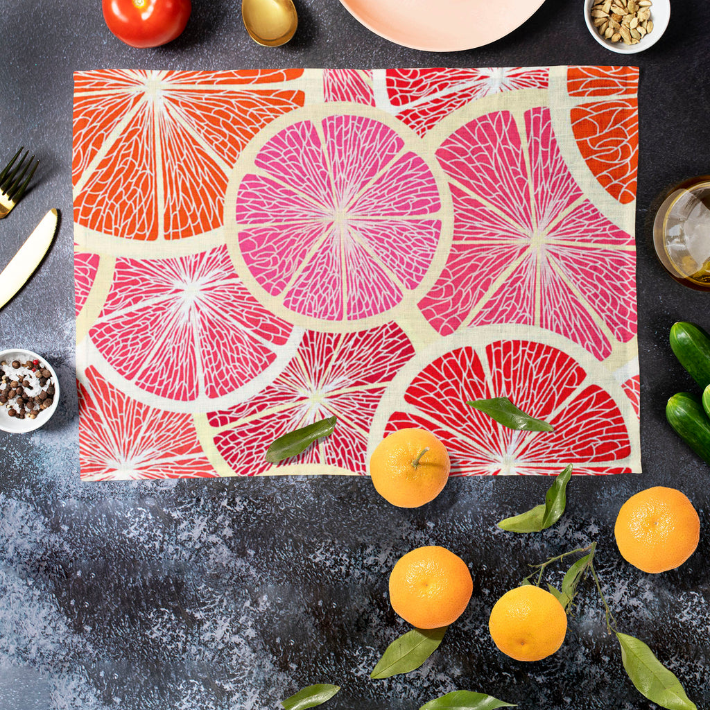 Grapefruit Table Mat Placemat-Table Place Mats Fabric-MAT_TB-IC 5007221 IC 5007221, Art and Paintings, Digital, Digital Art, Drawing, Fruit and Vegetable, Fruits, Graphic, Illustrations, Patterns, Signs, Signs and Symbols, Tropical, grapefruit, table, mat, placemat, wallpaper, pattern, seamless, fruit, art, background, beautiful, card, citrus, clipart, colorful, concept, continuous, creative, curves, design, editable, fold, group, illustration, infinity, long, many, ornament, outline, paper, purple, red, ri