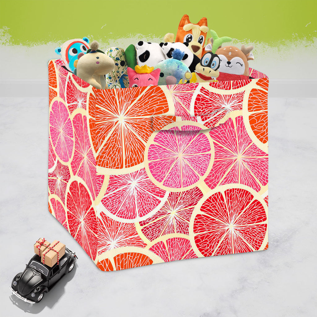 Grapefruit Foldable Open Storage Bin | Organizer Box, Toy Basket, Shelf Box, Laundry Bag | Canvas Fabric-Storage Bins-STR_BI_CB-IC 5007221 IC 5007221, Art and Paintings, Digital, Digital Art, Drawing, Fruit and Vegetable, Fruits, Graphic, Illustrations, Patterns, Signs, Signs and Symbols, Tropical, grapefruit, foldable, open, storage, bin, organizer, box, toy, basket, shelf, laundry, bag, canvas, fabric, wallpaper, pattern, seamless, fruit, art, background, beautiful, card, citrus, clipart, colorful, concep