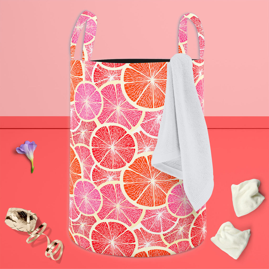 Grapefruit Foldable Open Storage Bin | Organizer Box, Toy Basket, Shelf Box, Laundry Bag | Canvas Fabric-Storage Bins-STR_BI_CB-IC 5007221 IC 5007221, Art and Paintings, Digital, Digital Art, Drawing, Fruit and Vegetable, Fruits, Graphic, Illustrations, Patterns, Signs, Signs and Symbols, Tropical, grapefruit, foldable, open, storage, bin, organizer, box, toy, basket, shelf, laundry, bag, canvas, fabric, wallpaper, pattern, seamless, fruit, art, background, beautiful, card, citrus, clipart, colorful, concep