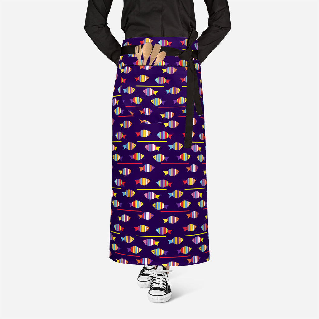 Colourful Fishes Apron | Adjustable, Free Size & Waist Tiebacks-Aprons Waist to Knee-APR_WS_FT-IC 5007222 IC 5007222, Animals, Animated Cartoons, Art and Paintings, Baby, Birds, Caricature, Cartoons, Children, Decorative, Digital, Digital Art, Fantasy, Graphic, Illustrations, Kids, Nature, Paintings, Patterns, Scenic, Signs, Signs and Symbols, colourful, fishes, apron, adjustable, free, size, waist, tiebacks, fish, pattern, cartoon, animal, aquarium, aquatic, background, beautiful, blue, child, childish, cu