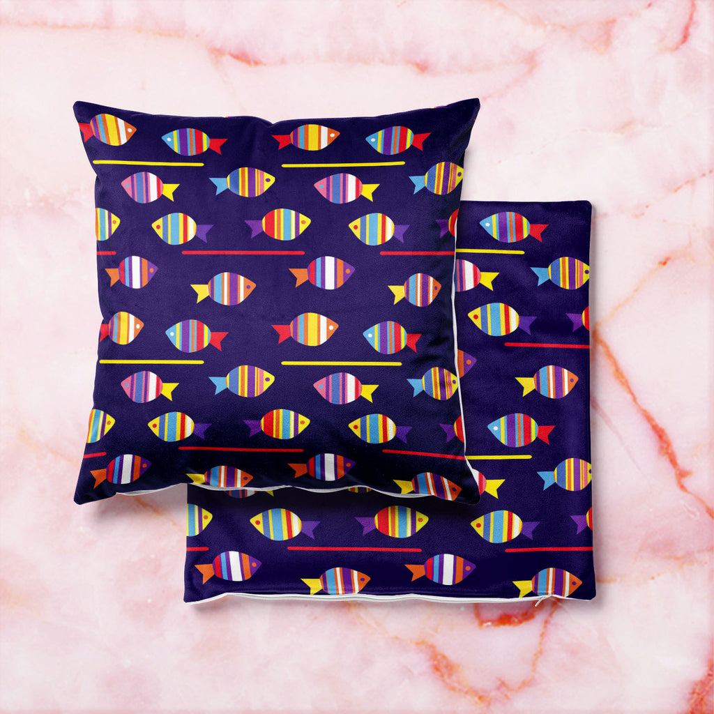 Colourful Fishes Cushion Cover Throw Pillow-Cushion Covers-CUS_CV-IC 5007222 IC 5007222, Animals, Animated Cartoons, Art and Paintings, Baby, Birds, Caricature, Cartoons, Children, Decorative, Digital, Digital Art, Fantasy, Graphic, Illustrations, Kids, Nature, Paintings, Patterns, Scenic, Signs, Signs and Symbols, colourful, fishes, cushion, cover, throw, pillow, fish, pattern, cartoon, animal, aquarium, aquatic, background, beautiful, blue, child, childish, cute, decor, decorated, deep, design, dive, exot