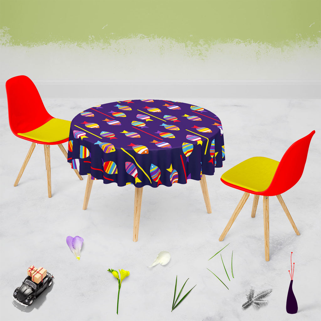 Colourful Fishes Table Cloth Cover-Table Covers-CVR_TB_RD-IC 5007222 IC 5007222, Animals, Animated Cartoons, Art and Paintings, Baby, Birds, Caricature, Cartoons, Children, Decorative, Digital, Digital Art, Fantasy, Graphic, Illustrations, Kids, Nature, Paintings, Patterns, Scenic, Signs, Signs and Symbols, colourful, fishes, table, cloth, cover, fish, pattern, cartoon, animal, aquarium, aquatic, background, beautiful, blue, child, childish, cute, decor, decorated, deep, design, dive, exotic, fabric, fauna,