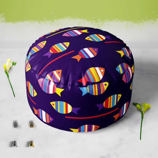 Colourful Fishes Footstool Footrest Puffy Pouffe Ottoman Bean Bag | Canvas Fabric-Footstools-FST_CB_BN-IC 5007222 IC 5007222, Animals, Animated Cartoons, Art and Paintings, Baby, Birds, Caricature, Cartoons, Children, Decorative, Digital, Digital Art, Fantasy, Graphic, Illustrations, Kids, Nature, Paintings, Patterns, Scenic, Signs, Signs and Symbols, colourful, fishes, footstool, footrest, puffy, pouffe, ottoman, bean, bag, floor, cushion, pillow, canvas, fabric, fish, pattern, cartoon, animal, aquarium, a