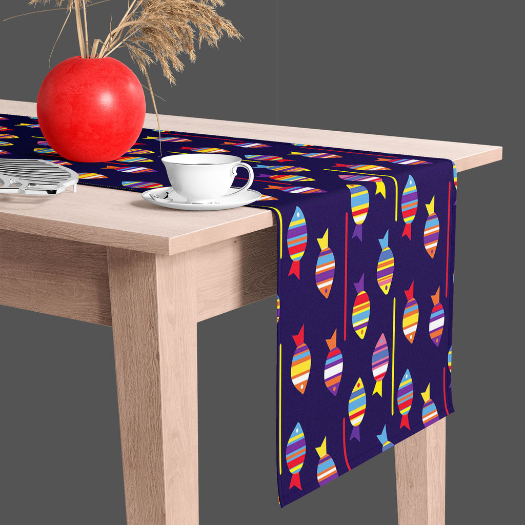 Colourful Fishes Table Runner-Table Runners-RUN_TB-IC 5007222 IC 5007222, Animals, Animated Cartoons, Art and Paintings, Baby, Birds, Caricature, Cartoons, Children, Decorative, Digital, Digital Art, Fantasy, Graphic, Illustrations, Kids, Nature, Paintings, Patterns, Scenic, Signs, Signs and Symbols, colourful, fishes, table, runner, fish, pattern, cartoon, animal, aquarium, aquatic, background, beautiful, blue, child, childish, cute, decor, decorated, deep, design, dive, exotic, fabric, fauna, fun, funny, 