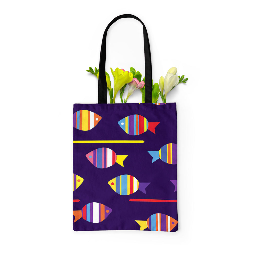 Colourful Fishes Tote Bag Shoulder Purse | Multipurpose-Tote Bags Basic-TOT_FB_BS-IC 5007222 IC 5007222, Animals, Animated Cartoons, Art and Paintings, Baby, Birds, Caricature, Cartoons, Children, Decorative, Digital, Digital Art, Fantasy, Graphic, Illustrations, Kids, Nature, Paintings, Patterns, Scenic, Signs, Signs and Symbols, colourful, fishes, tote, bag, shoulder, purse, multipurpose, fish, pattern, cartoon, animal, aquarium, aquatic, background, beautiful, blue, child, childish, cute, decor, decorate