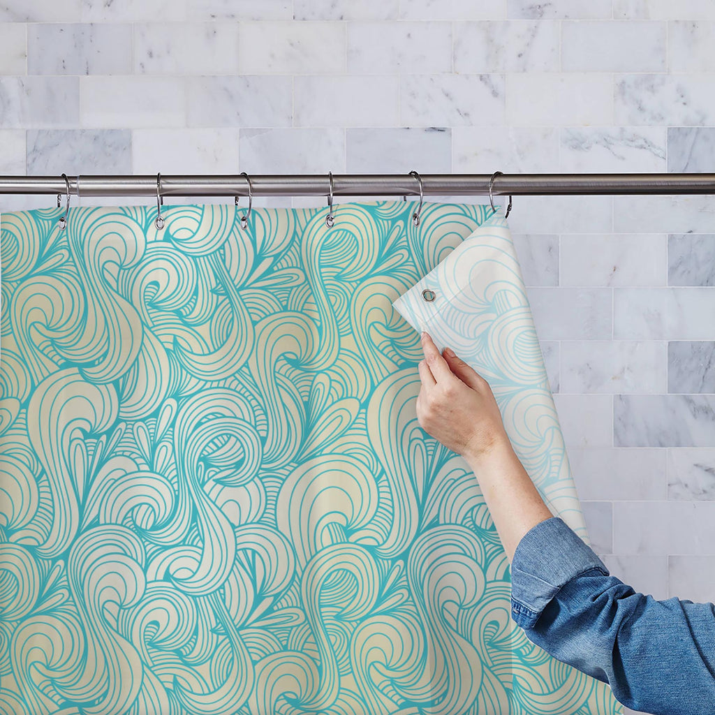 Swirls Washable Waterproof Shower Curtain-Shower Curtains-CUR_SH-IC 5007223 IC 5007223, Abstract Expressionism, Abstracts, Ancient, Art and Paintings, Decorative, Digital, Digital Art, Drawing, Graphic, Historical, Illustrations, Medieval, Patterns, Retro, Semi Abstract, Signs, Signs and Symbols, Vintage, swirls, washable, waterproof, shower, curtain, abstract, art, backdrop, background, coil, color, continuity, creative, curl, curve, decor, decoration, design, doodle, element, fabric, fun, illustration, im