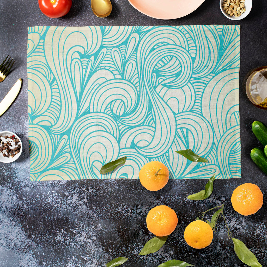 Swirls Table Mat Placemat-Table Place Mats Fabric-MAT_TB-IC 5007223 IC 5007223, Abstract Expressionism, Abstracts, Ancient, Art and Paintings, Decorative, Digital, Digital Art, Drawing, Graphic, Historical, Illustrations, Medieval, Patterns, Retro, Semi Abstract, Signs, Signs and Symbols, Vintage, swirls, table, mat, placemat, abstract, art, backdrop, background, coil, color, continuity, creative, curl, curve, decor, decoration, design, doodle, element, fabric, fun, illustration, image, line, linework, old,