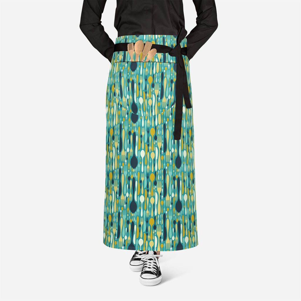 Cutlery Apron | Adjustable, Free Size & Waist Tiebacks-Aprons Waist to Knee-APR_WS_FT-IC 5007224 IC 5007224, Abstract Expressionism, Abstracts, Beverage, Cuisine, Food, Food and Beverage, Food and Drink, Icons, Illustrations, Kitchen, Patterns, Semi Abstract, Signs and Symbols, Symbols, cutlery, apron, adjustable, free, size, waist, tiebacks, abstract, background, bistro, blue, cafe, card, celebrate, celebration, collection, cook, cooking, decoration, dining, dinner, eat, equipment, fork, gift, gourmet, gre