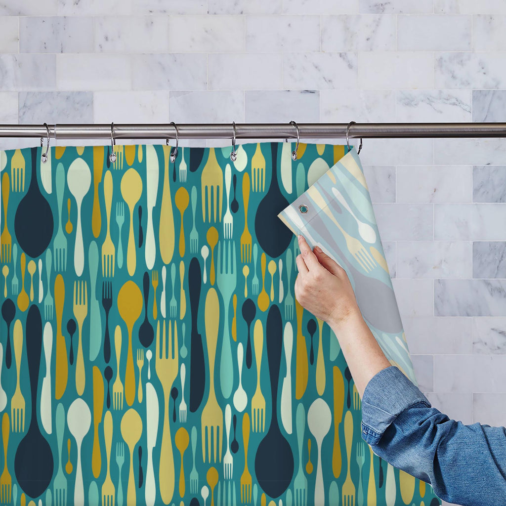 Cutlery Washable Waterproof Shower Curtain-Shower Curtains-CUR_SH-IC 5007224 IC 5007224, Abstract Expressionism, Abstracts, Beverage, Cuisine, Food, Food and Beverage, Food and Drink, Icons, Illustrations, Kitchen, Patterns, Semi Abstract, Signs and Symbols, Symbols, cutlery, washable, waterproof, shower, curtain, abstract, background, bistro, blue, cafe, card, celebrate, celebration, collection, cook, cooking, decoration, dining, dinner, eat, equipment, fork, gift, gourmet, greeting, icon, illustration, in