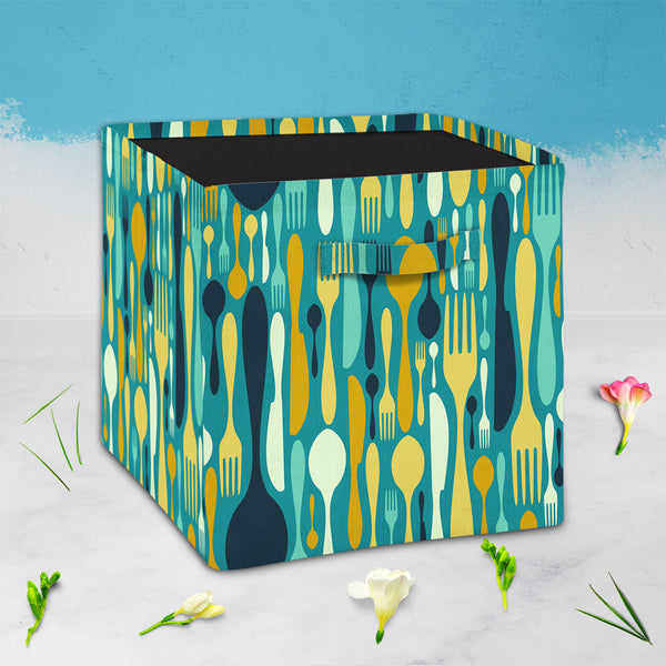 Cutlery Foldable Open Storage Bin | Organizer Box, Toy Basket, Shelf Box, Laundry Bag | Canvas Fabric-Storage Bins-STR_BI_CB-IC 5007224 IC 5007224, Abstract Expressionism, Abstracts, Beverage, Cuisine, Food, Food and Beverage, Food and Drink, Icons, Illustrations, Kitchen, Patterns, Semi Abstract, Signs and Symbols, Symbols, cutlery, foldable, open, storage, bin, organizer, box, toy, basket, shelf, laundry, bag, canvas, fabric, abstract, background, bistro, blue, cafe, card, celebrate, celebration, collecti