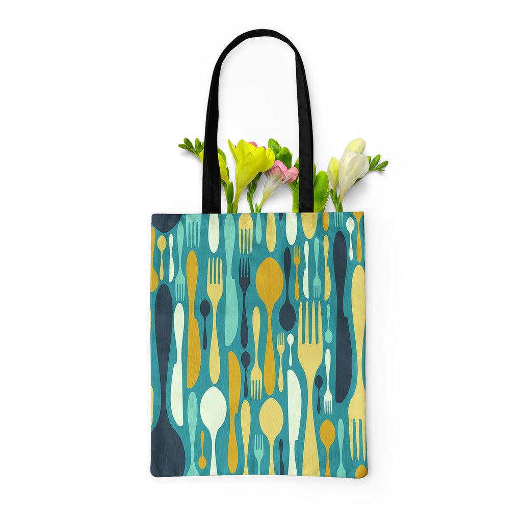 Cutlery Tote Bag Shoulder Purse | Multipurpose-Tote Bags Basic-TOT_FB_BS-IC 5007224 IC 5007224, Abstract Expressionism, Abstracts, Beverage, Cuisine, Food, Food and Beverage, Food and Drink, Icons, Illustrations, Kitchen, Patterns, Semi Abstract, Signs and Symbols, Symbols, cutlery, tote, bag, shoulder, purse, multipurpose, abstract, background, bistro, blue, cafe, card, celebrate, celebration, collection, cook, cooking, decoration, dining, dinner, eat, equipment, fork, gift, gourmet, greeting, icon, illust