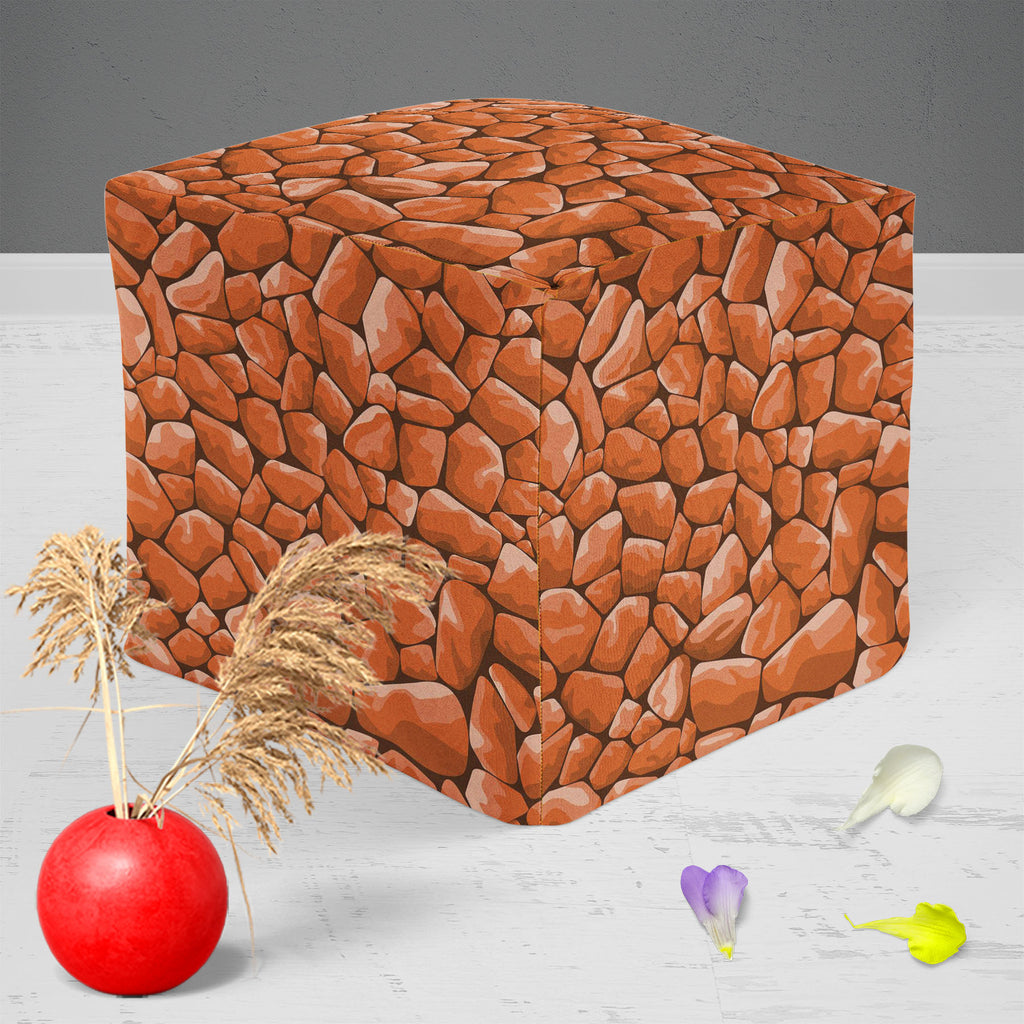 Abstract Décor Footstool Footrest Puffy Pouffe Ottoman Bean Bag | Canvas Fabric - Footstools - ArtzFolio.com