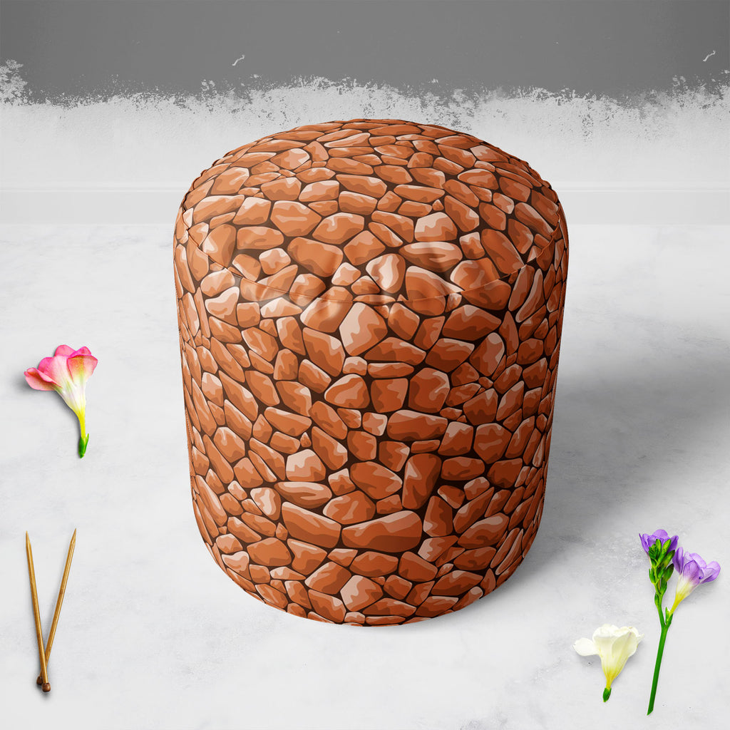 Abstract Décor Footstool Footrest Puffy Pouffe Ottoman Bean Bag | Canvas Fabric - Footstools - ArtzFolio.com