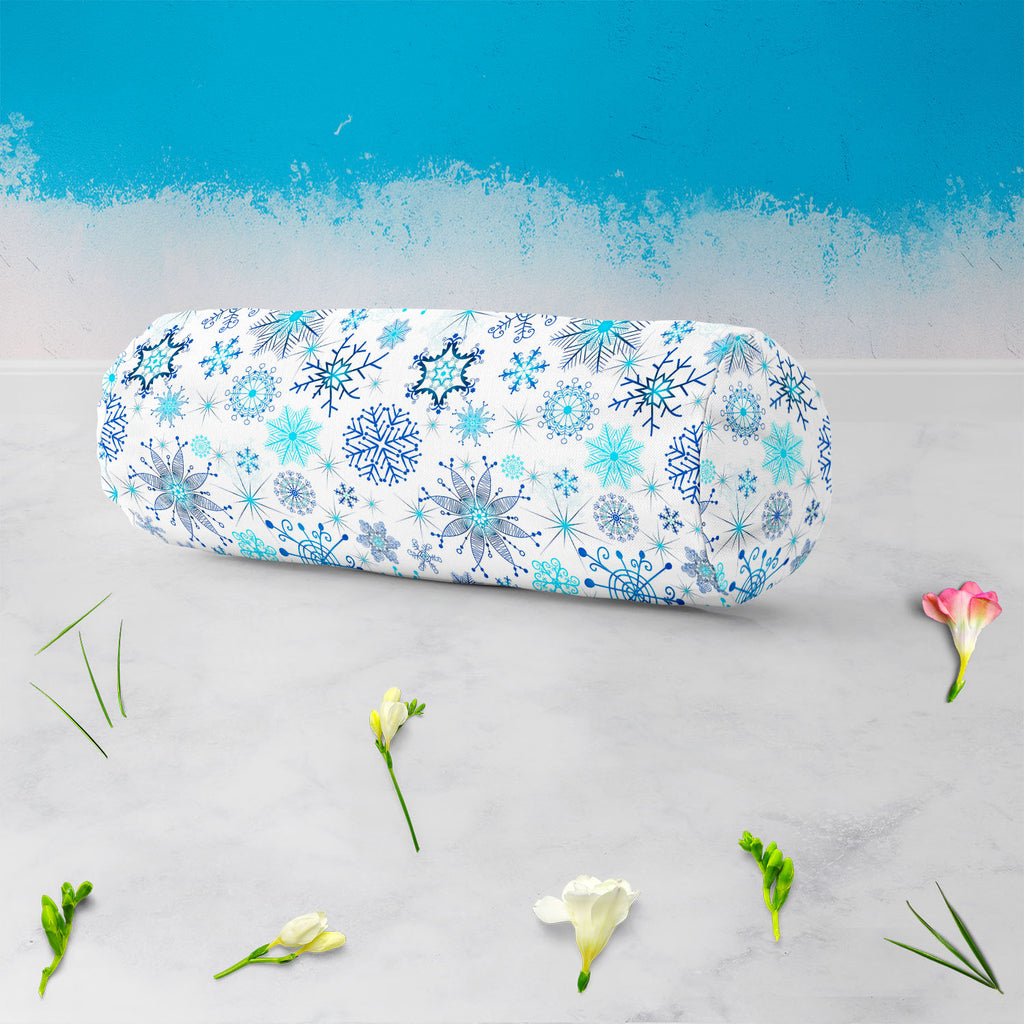 Christmas Snowflakes D1 Bolster Cover Booster Cases | Concealed Zipper Opening-Bolster Covers-BOL_CV_ZP-IC 5007226 IC 5007226, Abstract Expressionism, Abstracts, Ancient, Black and White, Christianity, Circle, Decorative, Drawing, Historical, Medieval, Patterns, Retro, Seasons, Semi Abstract, Signs, Signs and Symbols, Vintage, White, christmas, snowflakes, d1, bolster, cover, booster, cases, concealed, zipper, opening, abstract, background, blue, chaotic, crossing, dark, decoration, design, detail, feature,