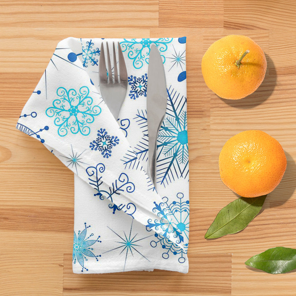 Christmas Snowflakes D1 Table Napkin-Table Napkins-NAP_TB-IC 5007226 IC 5007226, Abstract Expressionism, Abstracts, Ancient, Black and White, Christianity, Circle, Decorative, Drawing, Historical, Medieval, Patterns, Retro, Seasons, Semi Abstract, Signs, Signs and Symbols, Vintage, White, christmas, snowflakes, d1, table, napkin, abstract, background, blue, chaotic, crossing, dark, decoration, design, detail, feature, frost, gentle, gradient, gray, mix, ornament, painted, pastel, pattern, point, repeating, 