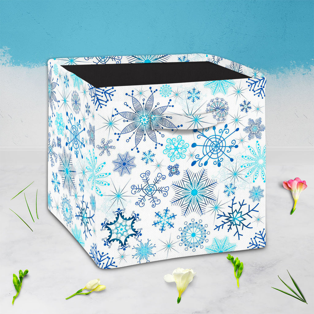 Christmas Snowflakes D1 Foldable Open Storage Bin | Organizer Box, Toy Basket, Shelf Box, Laundry Bag | Canvas Fabric-Storage Bins-STR_BI_CB-IC 5007226 IC 5007226, Abstract Expressionism, Abstracts, Ancient, Black and White, Christianity, Circle, Decorative, Drawing, Historical, Medieval, Patterns, Retro, Seasons, Semi Abstract, Signs, Signs and Symbols, Vintage, White, christmas, snowflakes, d1, foldable, open, storage, bin, organizer, box, toy, basket, shelf, laundry, bag, canvas, fabric, abstract, backgr