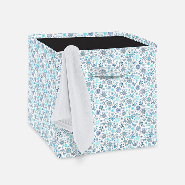 Christmas Snowflakes Foldable Open Storage Bin | Organizer Box, Toy Basket, Shelf Box, Laundry Bag | Canvas Fabric-Storage Bins-STR_BI_CB-IC 5007226 IC 5007226, Abstract Expressionism, Abstracts, Ancient, Black and White, Christianity, Circle, Decorative, Drawing, Historical, Medieval, Patterns, Retro, Seasons, Semi Abstract, Signs, Signs and Symbols, Vintage, White, christmas, snowflakes, foldable, open, storage, bin, organizer, box, toy, basket, shelf, laundry, bag, canvas, fabric, abstract, background, b