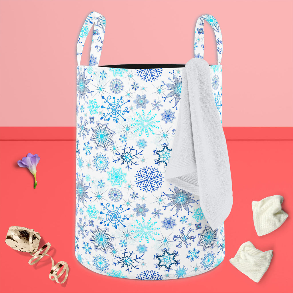 Christmas Snowflakes D1 Foldable Open Storage Bin | Organizer Box, Toy Basket, Shelf Box, Laundry Bag | Canvas Fabric-Storage Bins-STR_BI_CB-IC 5007226 IC 5007226, Abstract Expressionism, Abstracts, Ancient, Black and White, Christianity, Circle, Decorative, Drawing, Historical, Medieval, Patterns, Retro, Seasons, Semi Abstract, Signs, Signs and Symbols, Vintage, White, christmas, snowflakes, d1, foldable, open, storage, bin, organizer, box, toy, basket, shelf, laundry, bag, canvas, fabric, abstract, backgr
