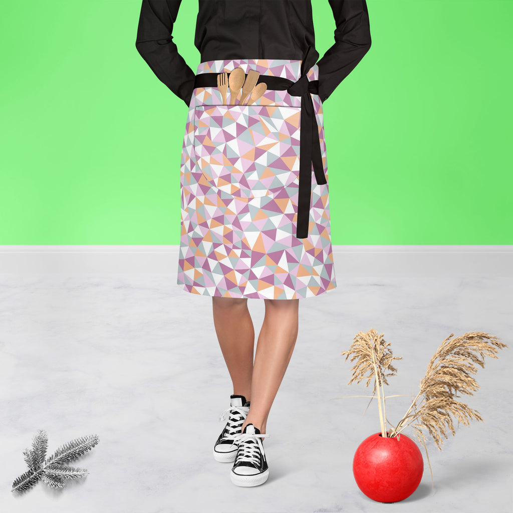 Mosaic Triangles Apron | Adjustable, Free Size & Waist Tiebacks-Apron Waist to Knee-APR_WS_KN-IC 5007228 IC 5007228, Abstract Expressionism, Abstracts, Art and Paintings, Black and White, Cities, City Views, Decorative, Digital, Digital Art, Drawing, Fashion, Geometric, Geometric Abstraction, Graphic, Illustrations, Patterns, Semi Abstract, Signs, Signs and Symbols, Triangles, White, mosaic, apron, adjustable, free, size, waist, tiebacks, triangle, pattern, seamless, abstract, art, artistic, artwork, backdr