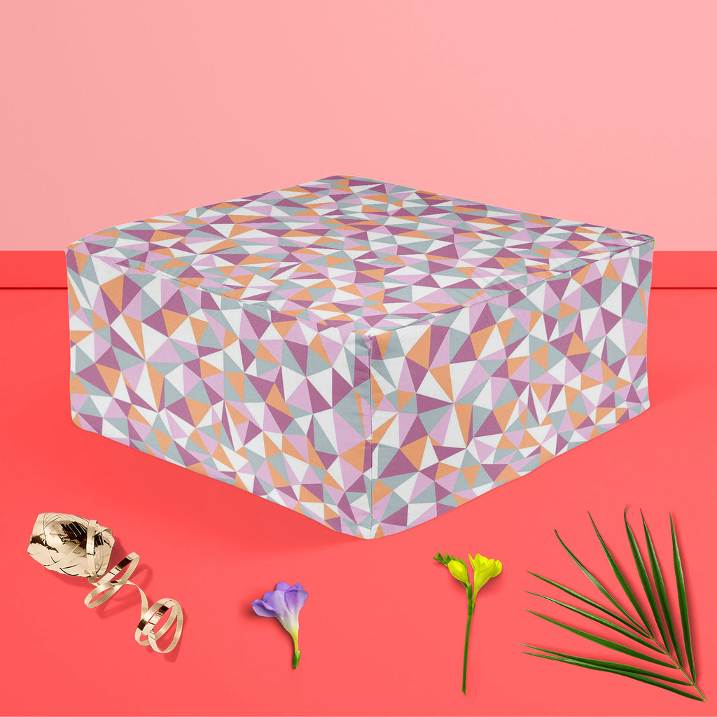 Mosaic Triangles Footstool Footrest Puffy Pouffe Ottoman Bean Bag | Canvas Fabric-Footstools-FST_CB_BN-IC 5007228 IC 5007228, Abstract Expressionism, Abstracts, Art and Paintings, Black and White, Cities, City Views, Decorative, Digital, Digital Art, Drawing, Fashion, Geometric, Geometric Abstraction, Graphic, Illustrations, Patterns, Semi Abstract, Signs, Signs and Symbols, Triangles, White, mosaic, footstool, footrest, puffy, pouffe, ottoman, bean, bag, canvas, fabric, triangle, pattern, seamless, abstrac