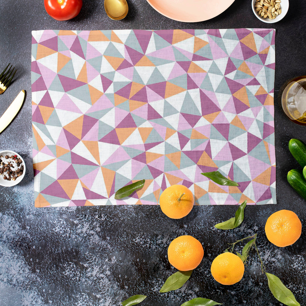 Mosaic Triangles Table Mat Placemat-Table Place Mats Fabric-MAT_TB-IC 5007228 IC 5007228, Abstract Expressionism, Abstracts, Art and Paintings, Black and White, Cities, City Views, Decorative, Digital, Digital Art, Drawing, Fashion, Geometric, Geometric Abstraction, Graphic, Illustrations, Patterns, Semi Abstract, Signs, Signs and Symbols, Triangles, White, mosaic, table, mat, placemat, triangle, pattern, seamless, abstract, art, artistic, artwork, backdrop, background, continuity, cover, creative, decor, d