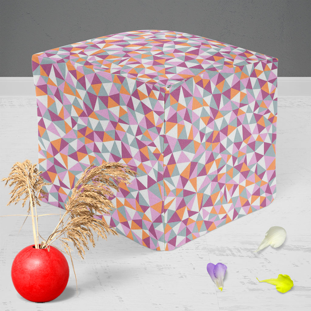 Mosaic Triangles Footstool Footrest Puffy Pouffe Ottoman Bean Bag | Canvas Fabric-Footstools-FST_CB_BN-IC 5007228 IC 5007228, Abstract Expressionism, Abstracts, Art and Paintings, Black and White, Cities, City Views, Decorative, Digital, Digital Art, Drawing, Fashion, Geometric, Geometric Abstraction, Graphic, Illustrations, Patterns, Semi Abstract, Signs, Signs and Symbols, Triangles, White, mosaic, footstool, footrest, puffy, pouffe, ottoman, bean, bag, canvas, fabric, triangle, pattern, seamless, abstrac
