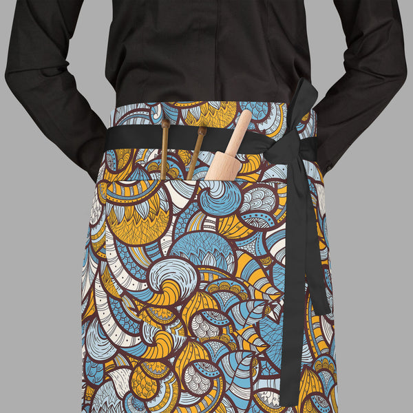 Ethnic Doodle Apron | Adjustable, Free Size & Waist Tiebacks-Aprons Waist to Feet-APR_WS_FT-IC 5007231 IC 5007231, Abstract Expressionism, Abstracts, African, Ancient, Art and Paintings, Asian, Botanical, Circle, Culture, Dots, Ethnic, Floral, Flowers, Geometric Abstraction, Hand Drawn, Historical, Illustrations, Medieval, Nature, Patterns, Scenic, Semi Abstract, Traditional, Tribal, Vintage, World Culture, doodle, full-length, waist, to, feet, apron, poly-cotton, fabric, adjustable, tiebacks, pattern, abst
