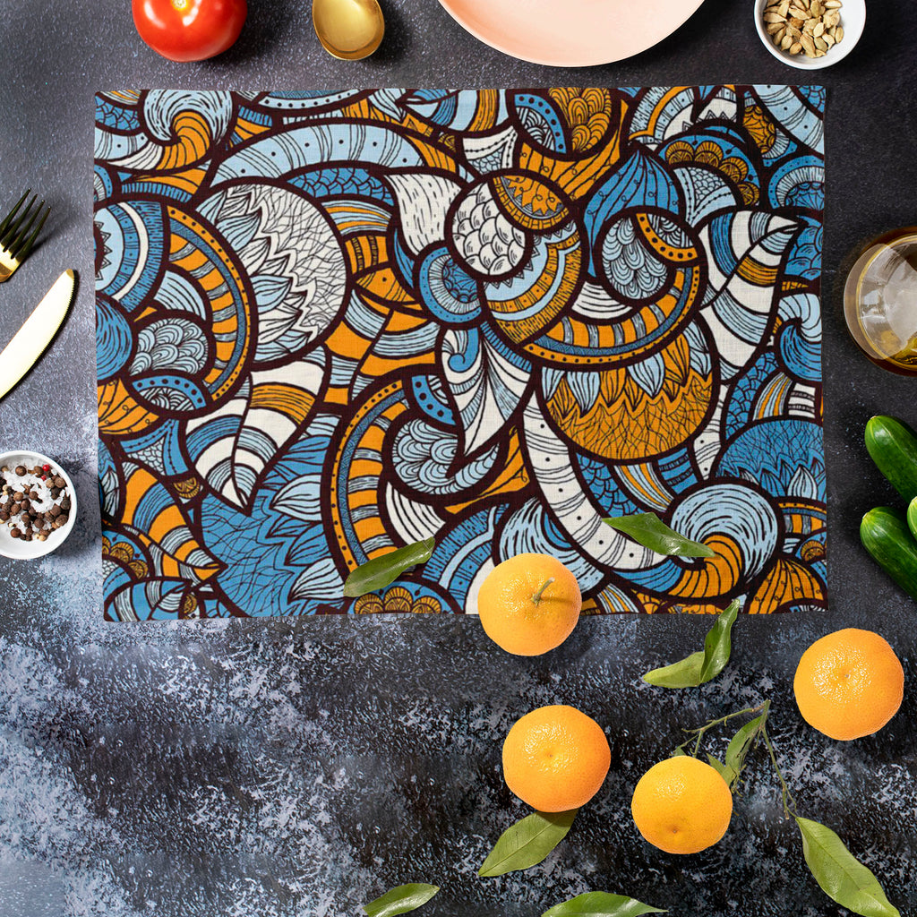 Ethnic Doodle Table Mat Placemat-Table Place Mats Fabric-MAT_TB-IC 5007231 IC 5007231, Abstract Expressionism, Abstracts, African, Ancient, Art and Paintings, Asian, Botanical, Circle, Culture, Dots, Ethnic, Floral, Flowers, Geometric Abstraction, Hand Drawn, Historical, Illustrations, Medieval, Nature, Patterns, Scenic, Semi Abstract, Traditional, Tribal, Vintage, World Culture, doodle, table, mat, placemat, pattern, abstract, africa, muster, seamless, art, lace, background, motif, abstraction, artistic, a