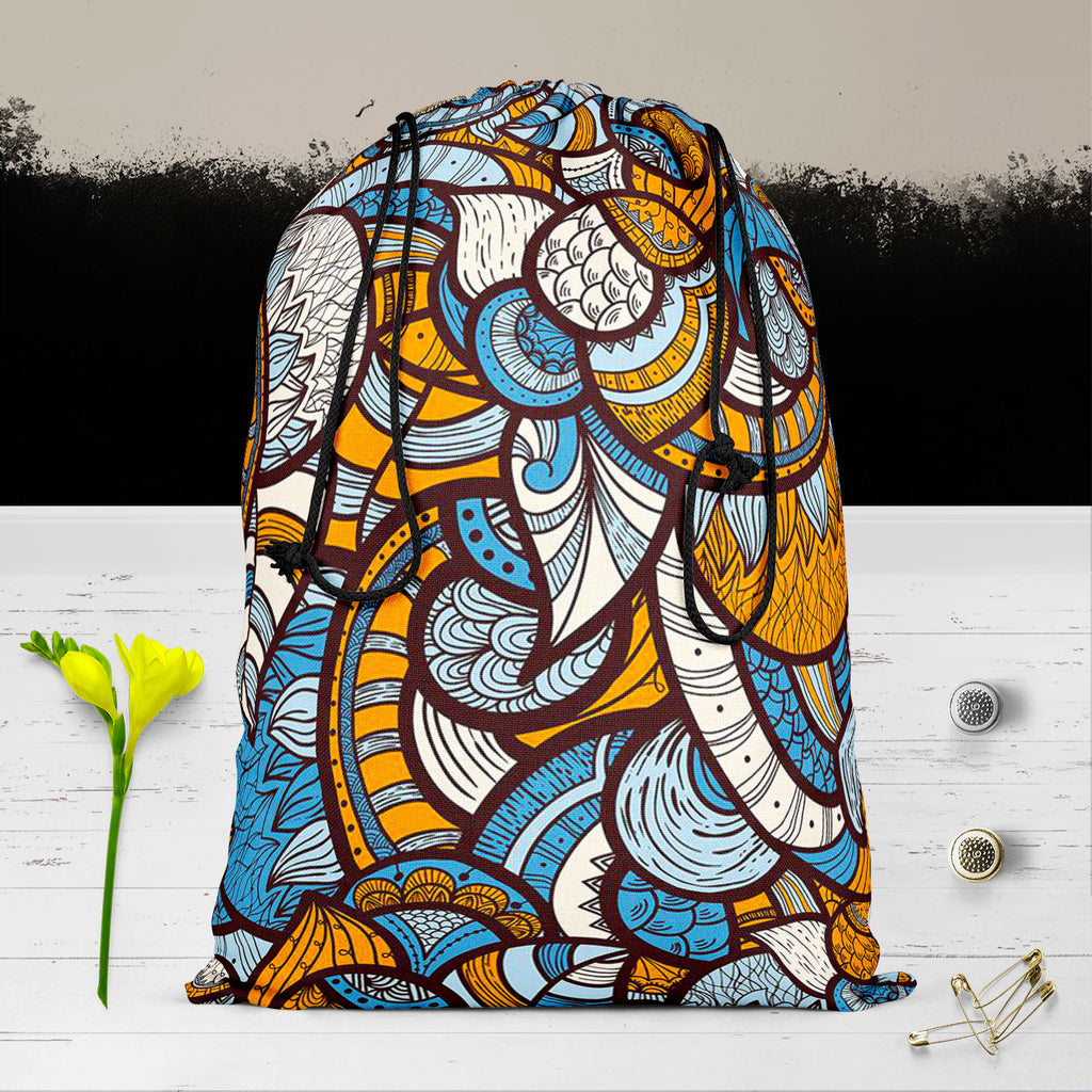 Ethnic Doodle Reusable Sack Bag | Bag for Gym, Storage, Vegetable & Travel-Drawstring Sack Bags-SCK_FB_DS-IC 5007231 IC 5007231, Abstract Expressionism, Abstracts, African, Ancient, Art and Paintings, Asian, Botanical, Circle, Culture, Dots, Ethnic, Floral, Flowers, Geometric Abstraction, Hand Drawn, Historical, Illustrations, Medieval, Nature, Patterns, Scenic, Semi Abstract, Traditional, Tribal, Vintage, World Culture, doodle, reusable, sack, bag, for, gym, storage, vegetable, travel, pattern, abstract, a
