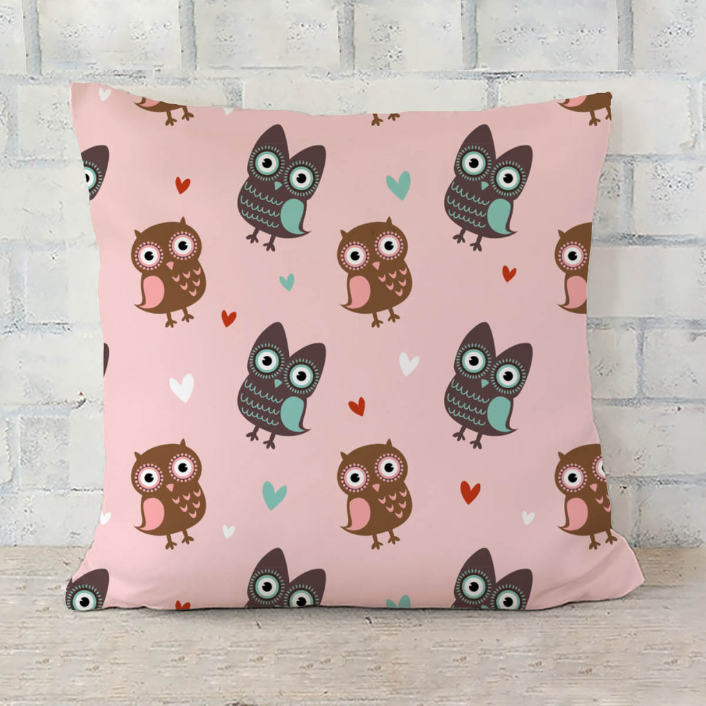 ArtzFolio Owls & Hearts Cushion Cover Throw Pillow-Cushion Covers-AZHFR11862208CUS_CV_L-Image Code 5007232 Vishnu Image Folio Pvt Ltd, IC 5007232, ArtzFolio, Cushion Covers, Birds, Kids, Digital Art, owls, hearts, cushion, cover, throw, pillow, valentine, love, seamless, texture, cute, endless, romantic, pattern, sofa throws, single throw pillow, zippered throw pillow cover, satin pillow cover, throw pillow, cushion cover only, cushion cover, pillow cover for sofa, pitaara box, throw cushion, kids cushion c