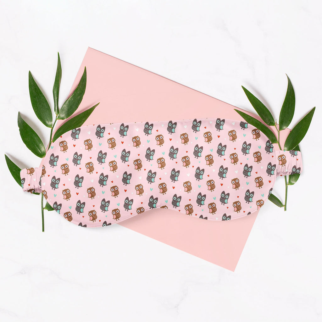 Owls & Hearts Sleeping Eye Pad Blackout Eye Cover | Soft Anti-Allergic Eco-Friendly Natural Mulberry Silk Fabric-Sleep Masks-MSK_SL_BS-IC 5007232 IC 5007232, Abstract Expressionism, Abstracts, Ancient, Animals, Animated Cartoons, Art and Paintings, Birds, Caricature, Cartoons, Decorative, Hearts, Historical, Holidays, Illustrations, Love, Medieval, Modern Art, Patterns, Retro, Romance, Semi Abstract, Signs, Signs and Symbols, Vintage, Wedding, owls, sleeping, eye, pad, blackout, cover, soft, anti-allergic, 