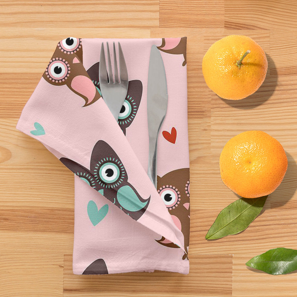Owls & Hearts Table Napkin-Table Napkins-NAP_TB-IC 5007232 IC 5007232, Abstract Expressionism, Abstracts, Ancient, Animals, Animated Cartoons, Art and Paintings, Birds, Caricature, Cartoons, Decorative, Hearts, Historical, Holidays, Illustrations, Love, Medieval, Modern Art, Patterns, Retro, Romance, Semi Abstract, Signs, Signs and Symbols, Vintage, Wedding, owls, table, napkin, pattern, cute, owl, seamless, abstract, affair, animal, art, backdrop, background, beautiful, beauty, bird, cartoon, creative, dec