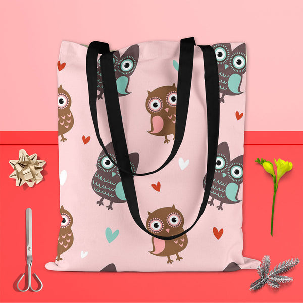 Owls & Hearts Tote Bag Shoulder Purse | Multipurpose-Tote Bags Basic-TOT_FB_BS-IC 5007232 IC 5007232, Abstract Expressionism, Abstracts, Ancient, Animals, Animated Cartoons, Art and Paintings, Birds, Caricature, Cartoons, Decorative, Hearts, Historical, Holidays, Illustrations, Love, Medieval, Modern Art, Patterns, Retro, Romance, Semi Abstract, Signs, Signs and Symbols, Vintage, Wedding, owls, tote, bag, shoulder, purse, cotton, canvas, fabric, multipurpose, pattern, cute, owl, seamless, abstract, affair, 