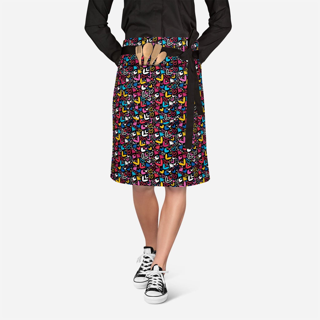 Hearts & Flowers Apron | Adjustable, Free Size & Waist Tiebacks-Apron Waist to Feet-APR_WS_KN-IC 5007235 IC 5007235, Abstract Expressionism, Abstracts, Art and Paintings, Black and White, Botanical, Decorative, Digital, Digital Art, Drawing, Floral, Flowers, Graphic, Hearts, Holidays, Illustrations, Love, Nature, Paintings, Patterns, Romance, Semi Abstract, Signs, Signs and Symbols, Symbols, White, apron, adjustable, free, size, waist, tiebacks, pattern, abstract, amour, art, backdrop, background, card, cel