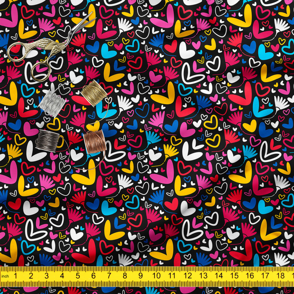 Hearts & Flowers Sofa Fabric by Metre | Upholstery For Sofa, Curtains & Cushions-Sofa Fabrics-SOF_FB-IC 5007235 IC 5007235, Abstract Expressionism, Abstracts, Art and Paintings, Black and White, Botanical, Decorative, Digital, Digital Art, Drawing, Floral, Flowers, Graphic, Hearts, Holidays, Illustrations, Love, Nature, Paintings, Patterns, Romance, Semi Abstract, Signs, Signs and Symbols, Symbols, White, sofa, fabric, by, metre, upholstery, for, curtains, cushions, pattern, abstract, amour, art, backdrop, 