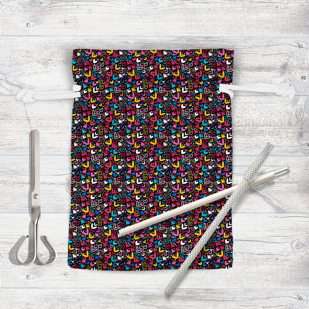 Hearts & Flowers Pouch Wrist Potli Bag | Bag for Weddings & Casual Parties-Drawstring Pouches-PCH_FB_DS-IC 5007235 IC 5007235, Abstract Expressionism, Abstracts, Art and Paintings, Black and White, Botanical, Decorative, Digital, Digital Art, Drawing, Floral, Flowers, Graphic, Hearts, Holidays, Illustrations, Love, Nature, Paintings, Patterns, Romance, Semi Abstract, Signs, Signs and Symbols, Symbols, White, pouch, wrist, potli, bag, for, weddings, casual, parties, pattern, abstract, amour, art, backdrop, b