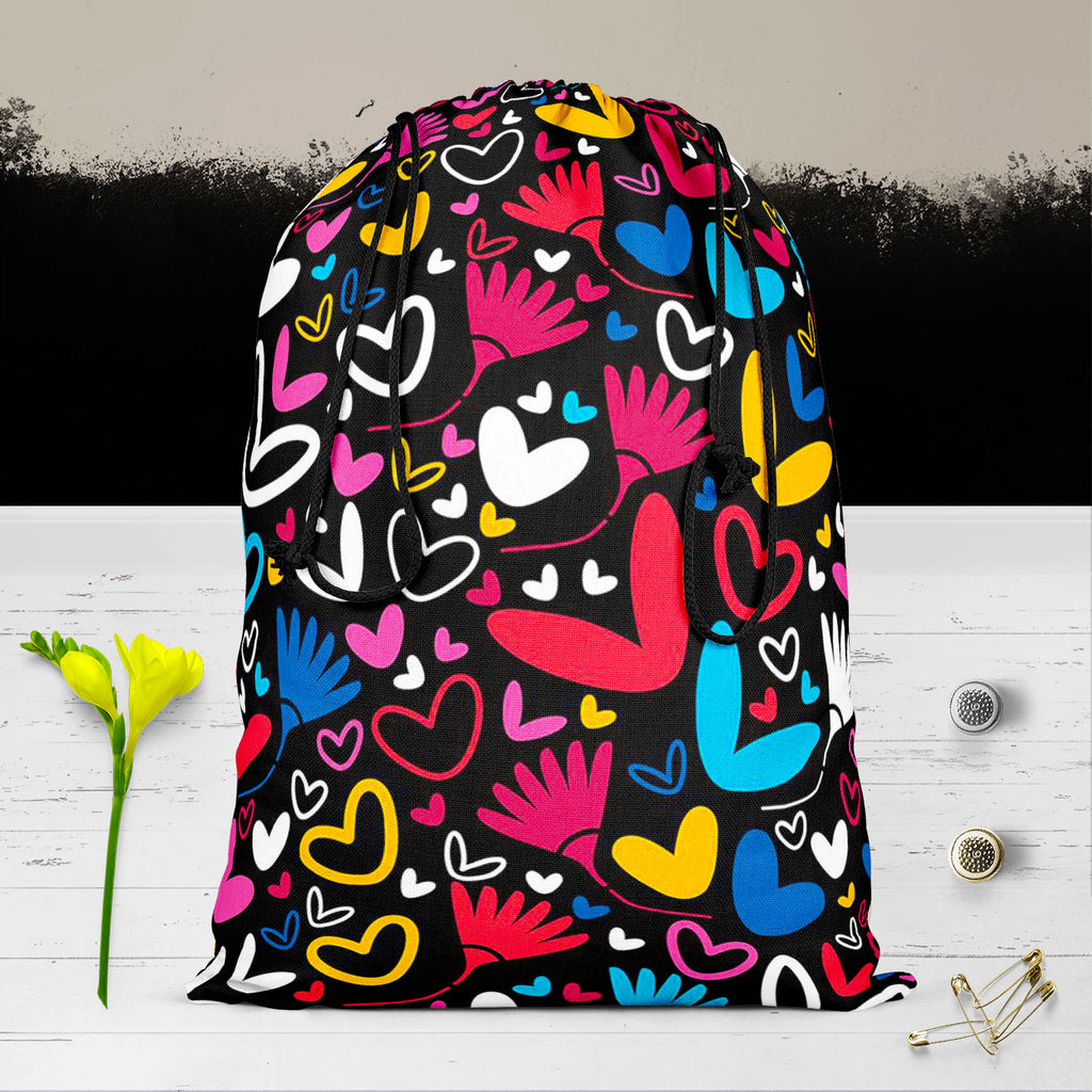 Hearts & Flowers Reusable Sack Bag | Bag for Gym, Storage, Vegetable & Travel-Drawstring Sack Bags-SCK_FB_DS-IC 5007235 IC 5007235, Abstract Expressionism, Abstracts, Art and Paintings, Black and White, Botanical, Decorative, Digital, Digital Art, Drawing, Floral, Flowers, Graphic, Hearts, Holidays, Illustrations, Love, Nature, Paintings, Patterns, Romance, Semi Abstract, Signs, Signs and Symbols, Symbols, White, reusable, sack, bag, for, gym, storage, vegetable, travel, pattern, abstract, amour, art, backd