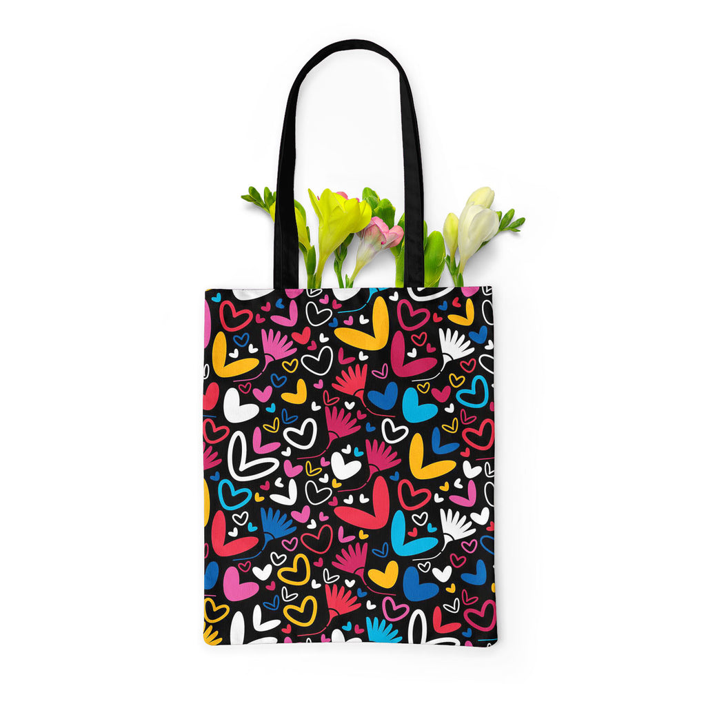 Hearts & Flowers Tote Bag Shoulder Purse | Multipurpose-Tote Bags Basic-TOT_FB_BS-IC 5007235 IC 5007235, Abstract Expressionism, Abstracts, Art and Paintings, Black and White, Botanical, Decorative, Digital, Digital Art, Drawing, Floral, Flowers, Graphic, Hearts, Holidays, Illustrations, Love, Nature, Paintings, Patterns, Romance, Semi Abstract, Signs, Signs and Symbols, Symbols, White, tote, bag, shoulder, purse, multipurpose, pattern, abstract, amour, art, backdrop, background, card, celebration, color, c