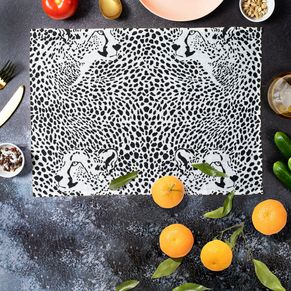 Cheetah Table Mat Placemat-Table Place Mats Fabric-MAT_TB-IC 5007237 IC 5007237, Abstract Expressionism, Abstracts, Animals, Digital, Digital Art, Drawing, Graphic, Illustrations, Patterns, Semi Abstract, Signs, Signs and Symbols, cheetah, table, mat, placemat, pattern, abstract, animal, background, design, elegance, illustration, material, print, repetition, seamless, texture, tiling, wallpaper, artzfolio, table mats for dining table, table mat, table mats, placemats, placemats set of 6, dinning table mat,