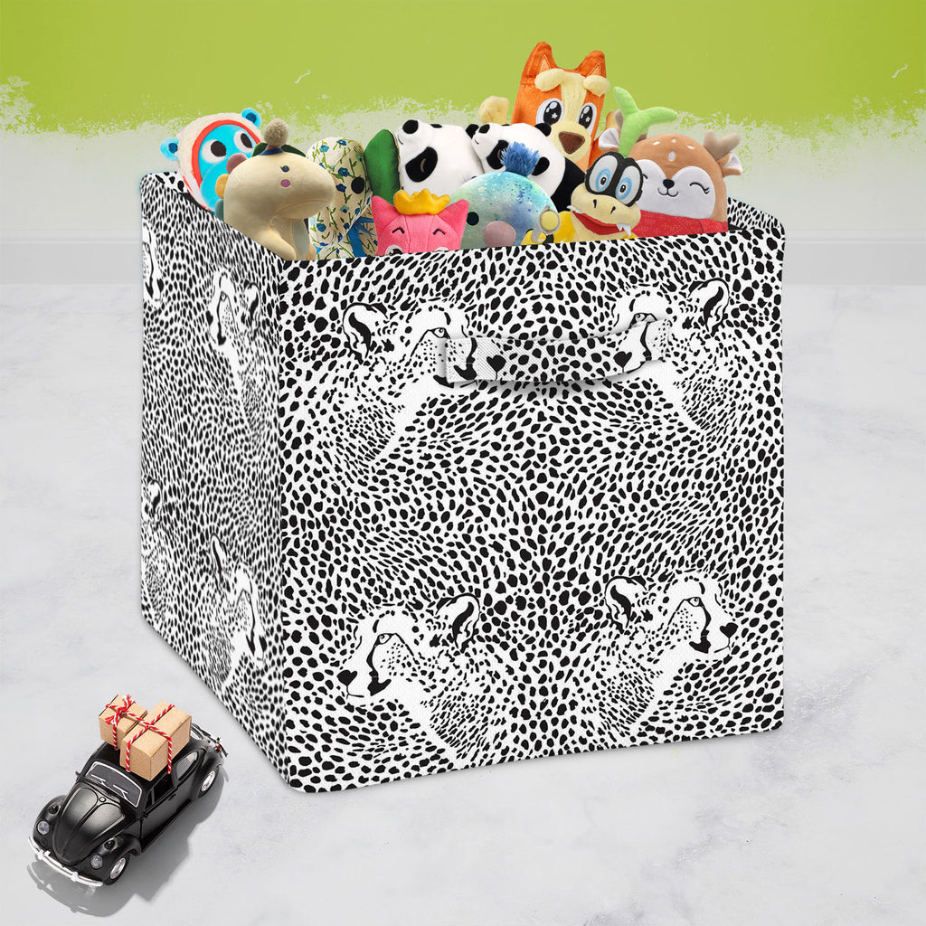 Cheetah Foldable Open Storage Bin | Organizer Box, Toy Basket, Shelf Box, Laundry Bag | Canvas Fabric-Storage Bins-STR_BI_CB-IC 5007237 IC 5007237, Abstract Expressionism, Abstracts, Animals, Digital, Digital Art, Drawing, Graphic, Illustrations, Patterns, Semi Abstract, Signs, Signs and Symbols, cheetah, foldable, open, storage, bin, organizer, box, toy, basket, shelf, laundry, bag, canvas, fabric, pattern, abstract, animal, background, design, elegance, illustration, material, print, repetition, seamless,