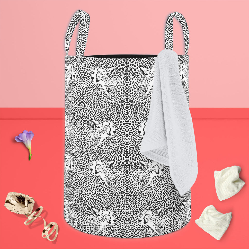 Cheetah Foldable Open Storage Bin | Organizer Box, Toy Basket, Shelf Box, Laundry Bag | Canvas Fabric-Storage Bins-STR_BI_CB-IC 5007237 IC 5007237, Abstract Expressionism, Abstracts, Animals, Digital, Digital Art, Drawing, Graphic, Illustrations, Patterns, Semi Abstract, Signs, Signs and Symbols, cheetah, foldable, open, storage, bin, organizer, box, toy, basket, shelf, laundry, bag, canvas, fabric, pattern, abstract, animal, background, design, elegance, illustration, material, print, repetition, seamless,