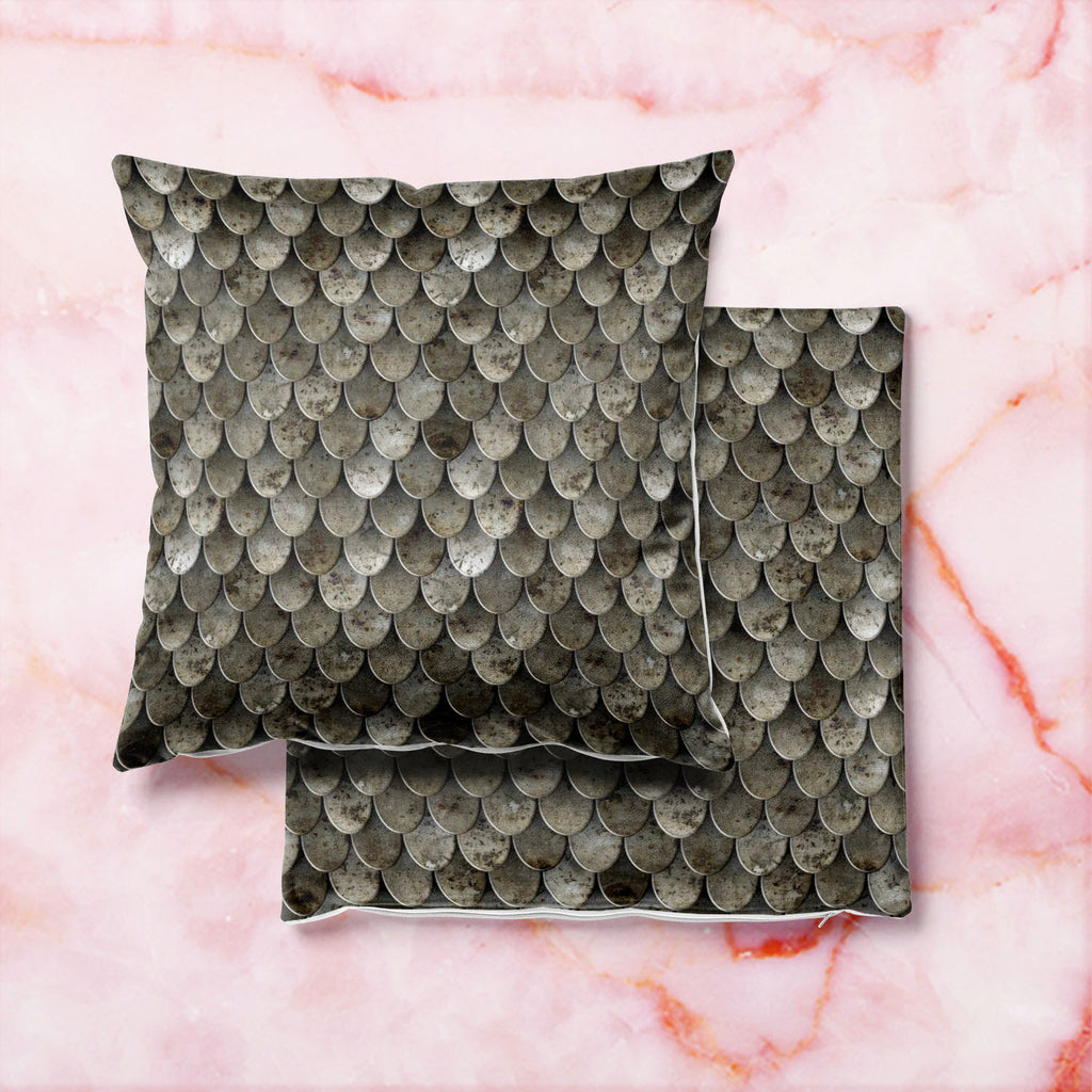 Cuirass Cushion Cover Throw Pillow-Cushion Covers-CUS_CV-IC 5007239 IC 5007239, Abstract Expressionism, Abstracts, Ancient, Patterns, Retro, Semi Abstract, Signs, Signs and Symbols, Vintage, Metallic, cuirass, cushion, cover, throw, pillow, armor, abstract, aged, alloy, armoring, armour, background, chain, design, frame, gray, grunge, grungy, hard, iron, material, metal, old, pattern, plate, plating, protection, protective, roof, rough, rounded, rust, rusty, safety, scale, scaled, scaly, seamless, seamlessl
