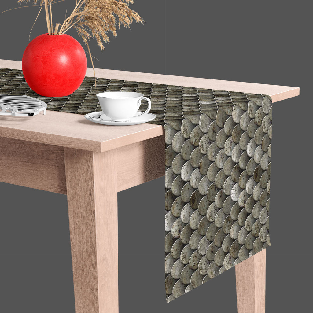Cuirass Table Runner-Table Runners-RUN_TB-IC 5007239 IC 5007239, Abstract Expressionism, Abstracts, Ancient, Patterns, Retro, Semi Abstract, Signs, Signs and Symbols, Vintage, Metallic, cuirass, table, runner, armor, abstract, aged, alloy, armoring, armour, background, chain, design, frame, gray, grunge, grungy, hard, iron, material, metal, old, pattern, plate, plating, protection, protective, roof, rough, rounded, rust, rusty, safety, scale, scaled, scaly, seamless, seamlessly, sheet, silvery, steel, surfa